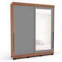 Ver imagem 2 de Roupeiro Madri 2 Portas Correr c/ Espelho 177x213cm Cinza/Freijó 250830