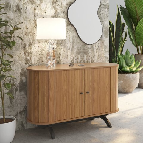 Buffet Aparador Curvo com Canto Arredondado 130cm 2 Portas 100% MDF