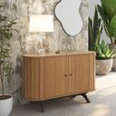 Ver imagem 1 de Buffet Aparador Curvo com Canto Arredondado 130cm 2 Portas 100% MDF