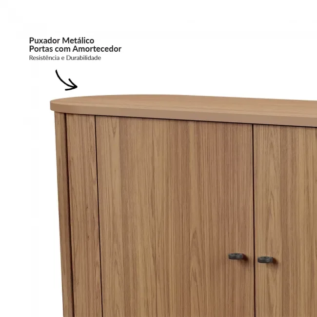 Ver imagem 4 de Buffet Aparador Curvo com Canto Arredondado 100% MDF 130cm 2 Portas