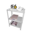 Ver imagem 5 de Estante de Aço Branca Mini com 3 Prateleiras 45x30cm 45kg Coluna Bipartida para Escritorio Quarto