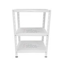 Ver imagem 2 de Estante de Aço Branca Mini com 3 Prateleiras 45x30cm 45kg Coluna Bipartida para Escritorio Quarto