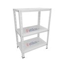 Ver imagem 3 de Estante de Aço Branca Mini com 3 Prateleiras 45x30cm 45kg Coluna Bipartida para Escritorio Quarto