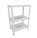Ver imagem 3 de Estante de Aço Branca Mini com 3 Prateleiras 45x30cm 45kg Coluna Bipartida para Escritorio Quarto