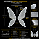 Ver imagem 3 de Borboleta Natalina LED Metal Glitter Branco Frio 220V 62cm