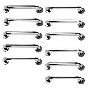 Barra de Apoio 40cm Inox Kit 11 Unidades Banheiro Box Deficiente Cadeirante Idoso Acessibilidade Sup