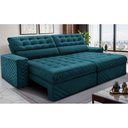 Ver imagem 1 de Sofá Retrátil e Reclinável 2,30m Molas Ensacadas Max Spring Velusoft Petróleo Cama Inbox