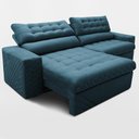 Ver imagem 6 de Sofá Retrátil e Reclinável 2,30m Molas Ensacadas Max Spring Velusoft Petróleo Cama Inbox