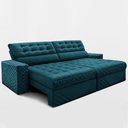 Ver mais imagens de Sofá Retrátil e Reclinável 2,30m Molas Ensacadas Max Spring Velusoft Petróleo Cama Inbox