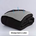 Ver imagem 3 de Edredom Casal Queen 6 Peças Fino para Verão Função Cobre Leito Preto e Cinza Casa Dona