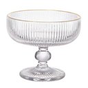 Ver imagem 3 de Taça Sobremesa de Vidro Graffiato 310ml Borda Dourada HAUSKRAFT