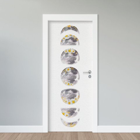 Adesivo de Porta - Fasees da Lua 4