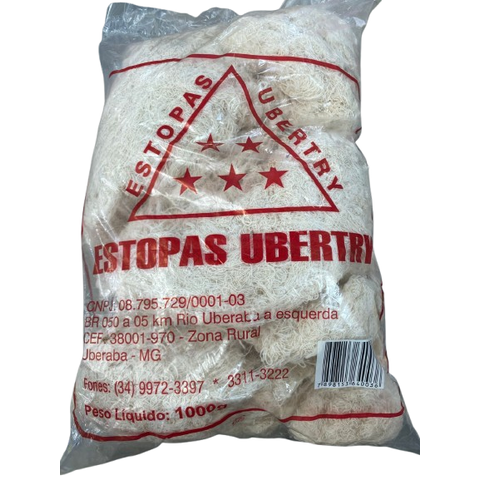 Estopas Polimento de Algodão para Uso Geral Branca 1000g