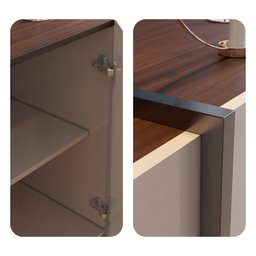 Buffet 4 Portas Sau Off White Nogueira Preto - 3 Buffet 4 Portas Sau Off White Nogueira Preto - 3