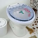 Ver mais imagens de Assento Sanitário Sabatini e Lixeira Decoradas Preto