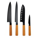 Ver imagem 1 de Jogo 4 Facas do Chef, Peixeira, Japonesa, Legumes Wood Black
