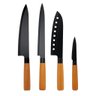 Jogo 4 Facas do Chef, Peixeira, Japonesa, Legumes Wood Black - 1