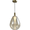 Ver imagem 1 de Pendente Thunder 23 Ambar 3000k 3w Bivolt 23x28cm Dourado e Vidro Conhaque - Skylight Sky-4042m
