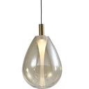 Ver imagem 3 de Pendente Thunder 23 Ambar 3000k 3w Bivolt 23x28cm Dourado e Vidro Conhaque - Skylight Sky-4042m