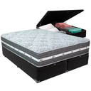 Ver imagem 1 de Cama Box Baú Preto e Colchão Black Graphite Molas Ensacadas King 193x203x32 Anjos