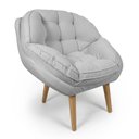 Ver imagem 3 de Kit 2 Poltronas Marcela Bouclê Cinza Pés Palito - Pallazio
