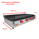 Ver imagem 3 de Chapa de Lanche Industrial à Gás 100x50cm 5mm - Metalfour