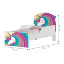 Ver imagem 2 de Cama Infantil com Colchão Unicórnio Arco Íris MDF Branco Cambel Móveis