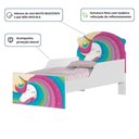 Ver imagem 4 de Cama Infantil com Colchão Unicórnio Arco Íris MDF Branco Cambel Móveis