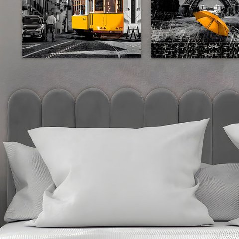 Cabeceira Modular Nuvem Autocolante Cama King - 2,00 Metros