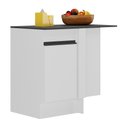 Ver imagem 1 de Balcão Cozinha de Canto com Rodapé 1 Porta Veneza Multimóveis V2120 Branco/Preto