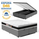 Ver imagem 2 de Cama Box Baú com Colchão de Espuma D45 Castor Black & White Super King 193cm