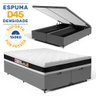 Cama Box Baú com Colchão de Espuma D45 Castor Black & White Super King 193cm - 2
