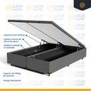 Ver imagem 3 de Cama Box Baú com Colchão de Espuma D45 Castor Black & White Super King 193cm