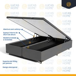 Cama Box Baú com Colchão de Espuma D45 Castor Black & White Super King 193cm - 4