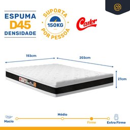 Cama Box Baú com Colchão de Espuma D45 Castor Black & White Super King 193cm - 3