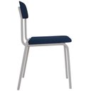 Ver mais imagens de Kit 06 Cadeiras Estofada para Sala de Jantar Sense Branco C01 Linho Azul Escuro - Lyam Decor