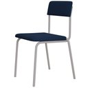 Ver imagem 7 de Kit 06 Cadeiras Estofada para Sala de Jantar Sense Branco C01 Linho Azul Escuro - Lyam Decor