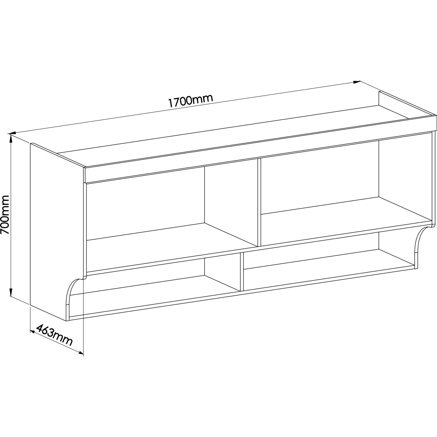 Armário Aéreo Ponte Modulado 2 Portas Infinity  - 3