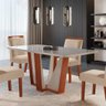 Conjunto de Jantar Mesa Tampo MDF/Vidro com 4 Cadeiras Firenze Veneza  LJ Móveis - 2