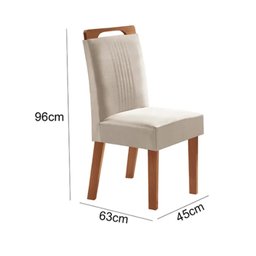 Conjunto de Jantar Mesa Tampo MDF/Vidro com 4 Cadeiras Firenze Veneza  LJ Móveis - 5