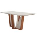 Ver imagem 6 de Conjunto de Jantar Mesa Tampo MDF/Vidro com 4 Cadeiras Firenze Veneza  LJ Móveis