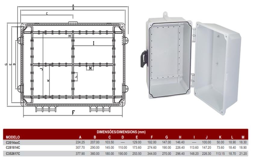 Caixa Painel Quadro Proteçao Uv Tampa Transparente 28x18x14c - 7