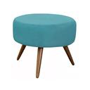 Ver imagem 4 de Kit Amamentação Poltrona, Puff e Almofada Suede Azul Turquesa Dominic Decor Lille
