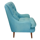 Ver imagem 2 de Kit Amamentação Poltrona, Puff e Almofada Suede Azul Turquesa Dominic Decor Lille