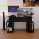 Ver imagem 4 de Mesa Gamer Escrivaninha para Computador com Espaço Gabinete - Preto