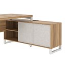 Ver mais imagens de Mesa para Escritório em L com Balcão Nobile Home Office 2 Portas 136cm Artesano Farm Nature E Nogal Sevilha E Branco