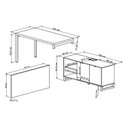 Ver imagem 6 de Mesa para Escritório em L com Balcão Nobile Home Office 2 Portas 136cm Artesano Farm Nature E Nogal Sevilha E Branco