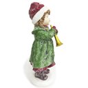 Ver imagem 3 de Escultura Menina Trompetista Natalina em Pé Decorativa 18cm