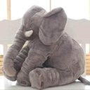 Ver imagem 3 de Almofada para Bebê Dormir 60cm Elefante de Pelúcia Gigante Buba Cinza