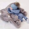 Almofada para Bebê Dormir 60cm Elefante de Pelúcia Gigante Buba Cinza - 4